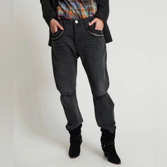 🚨 SOLD 🚨 NWT Saints Low Waist Boyfriend Denim Jeans - Storm Grey Sz 24 - Picture 3 of 10